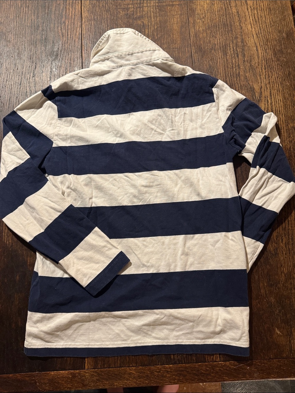 Navy and White Striped Rugby Shirt Women’s Size Medium by JCrew - Picture 6 of 6